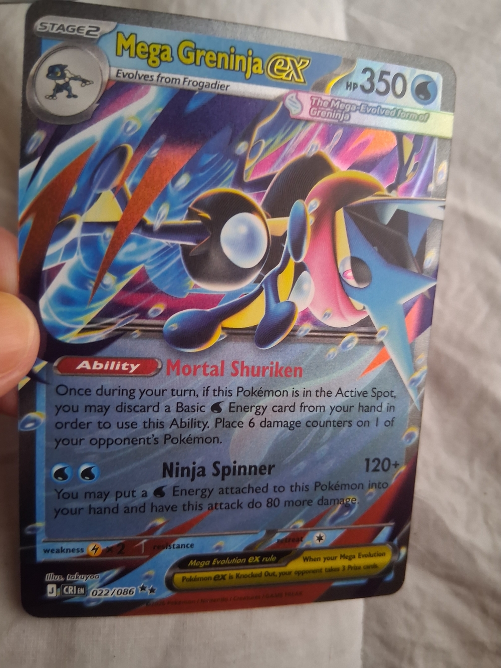 Mega Greninja EX Trading Card - Blue